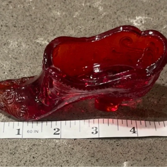 Fenton Ruby Red Glass Slipper - Picture 6 of 8